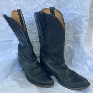 Old West Women's Classic Black Vineyard Snip Toe Cowboy Boot